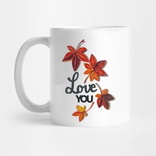 Printed paper Quilling maple leaf card Mug